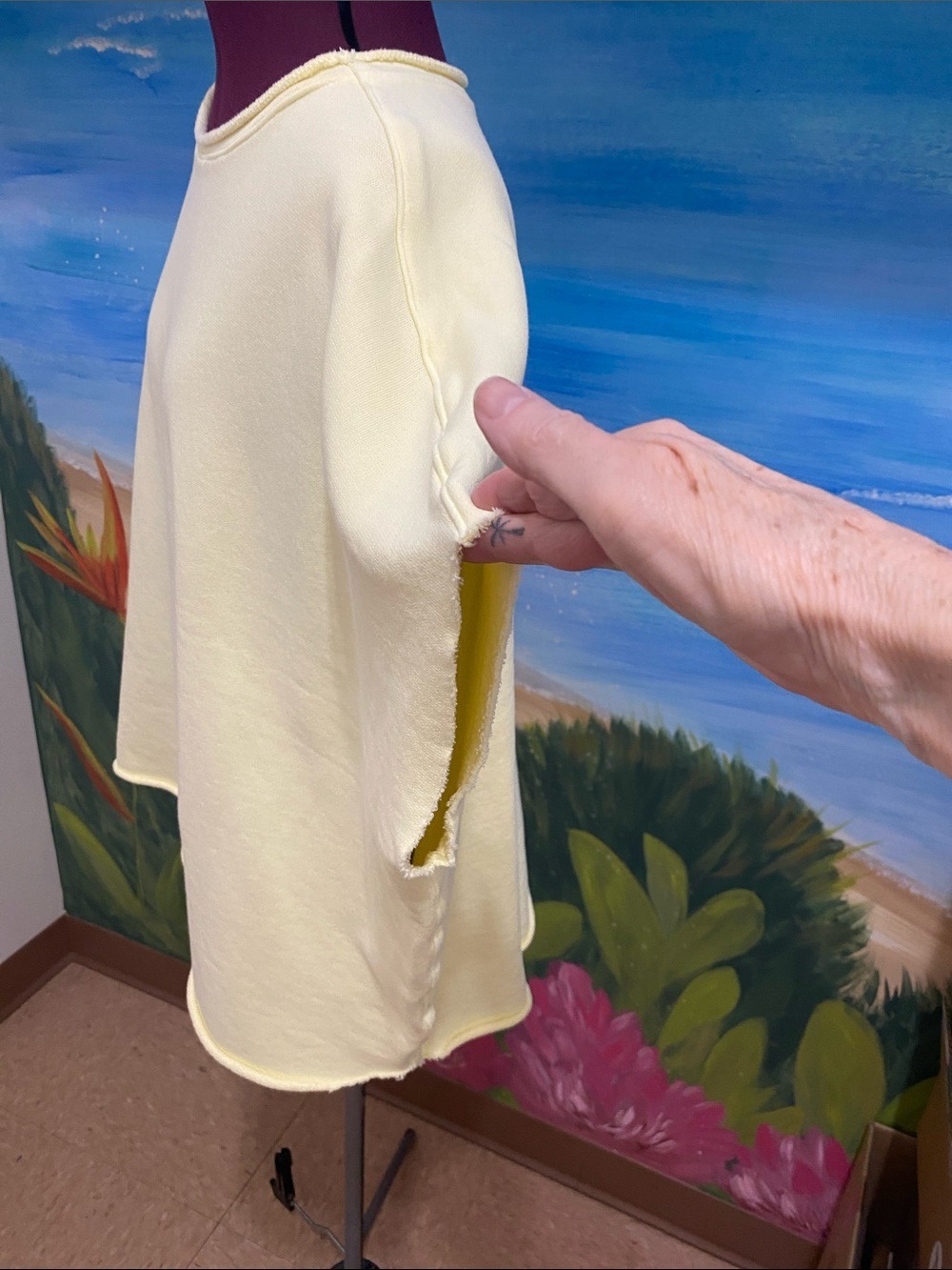 Frank & Eileen Pale Yellow Relaxed Boatneck Sweatshirt - Picture 3 of 7